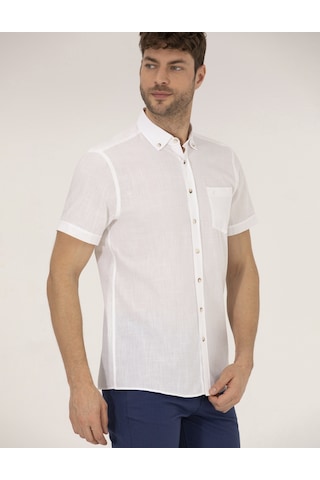 Pierre Cardin Erkek Beyaz Kısa Kollu Gömlek 50268184-vr013 Beyaz