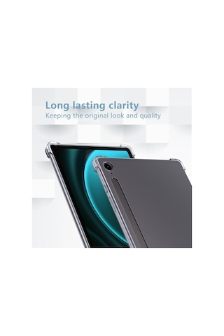 Samsung Galaxy Tab S9 Fe 10.9 Inç Uyumlu Kılıf Şeffaf Köşe Korumalı Darbeye Dayanıklı Tablet Kapak Arka Kapak