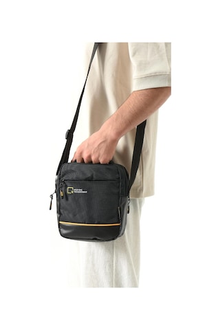 Erkek Omuz Çantası Elde Tutma 23 14 Cm Çapraz Askılı Postacı Çantası Mega Çanta Paraşüt Kumaş Siyah