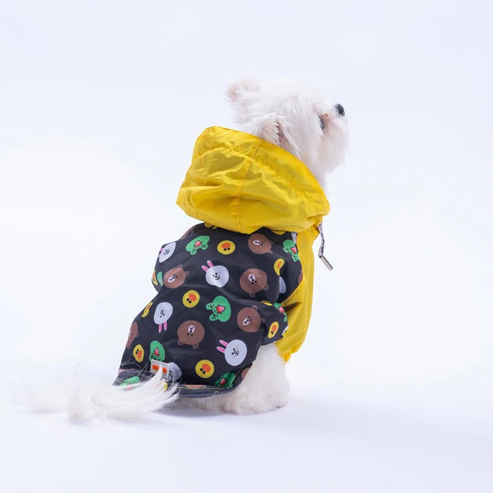 Osaka Smile Sarı Emoji Desenli Köpek Mont Köpek Yağmurluk Köpek Kıyafeti Köpek Elbisesi