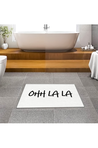 Evaşk Banyo Paspası İpeksi Kadifemsi Halı Yüzey Kaymaz Taban 40x60 BM03240B Beyaz