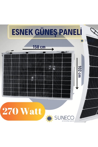 270 Watt Yarı Esnek Güneş Paneli Half Cut Monokristal Solar Güneş