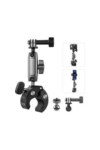 Gidonu Bisiklet Montaj Kelepçeleri Için Hero 13 12 11 10 9 Djı Osmo Action 5 Pro 4 3 360 Çift Top Başlı Kelepçe T
