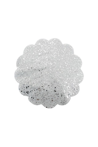Kesilmiş Tül. 18 Cm Metalik Parlak. 25 Adet - Gümüş