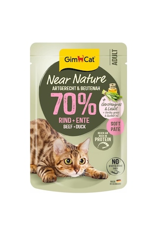 Tr Near Nature Sığır Etli Ve Ördekli Pate Kedi Maması 85 Gr Tahılsız Yaş Mama, Sığır%55 + Ördek%15, Taur