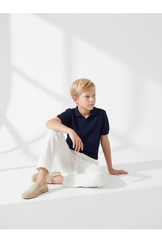 Zekids Erkek Çocuk Tasarım Pantolon-17166 Beyaz