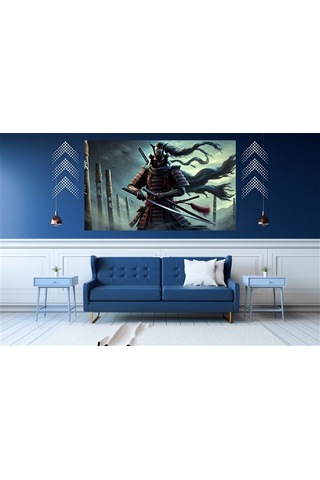 Ti-play Kara Ve Deniz 60x90cm Modern Samuray Pvc Çerçevesiz Tablo
