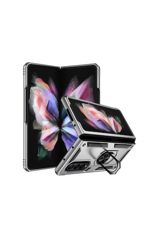 Galaxy Uyumlu Z Fold 3 Kılıf Tchs Vega Kapak - Gold Gold