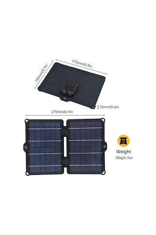 Pazly 8w 5v Katlanabilir Güneş Paneli, Taşınabilir Usb Çıkışlı Yüksek Verimli Güneş Şarj Modülü