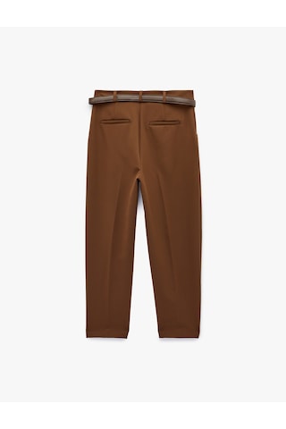 Koton Normal Bel Cepli Kemerli Havuç Pantolon Kahverengi 6sak40140pw Kahve