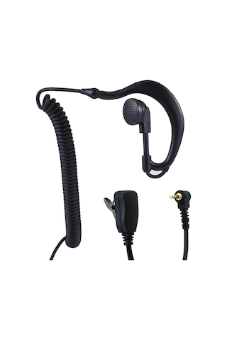 Aselsan Pm865 Uyumlu Kancalıs Spirallı Kulaklık Siyah