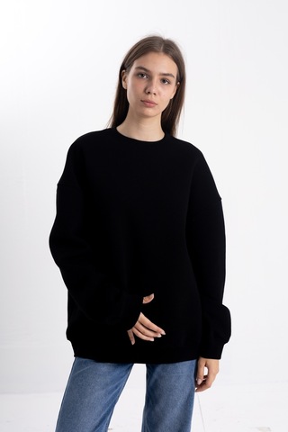Unisex Siyah Sweatshirt Oversize Siyah