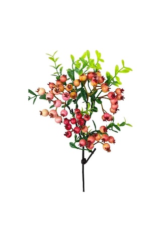 Yapay Çiçek Nar Kokina Dalı 38cm Red Berry Kırmızı
