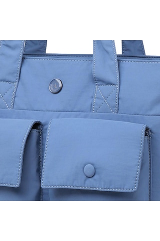 Smart Bags Mikro Poly Kumaş Büyük Boy Kadın Omuz Çantası 3345 Mavi 31734188