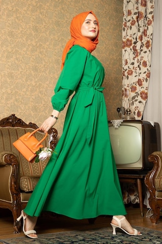 Sevitli Mevlana Elbise-benetton Yeşili-1577 - Kadın Yeşil