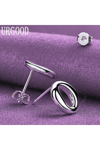 925 Ayar Gümüş Yuvarlak Küpe Hediye Romantik Takı