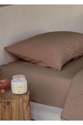 The Mia Cotta Wood Smooke Çift Kişilik Çarşaf 260x240 Cm