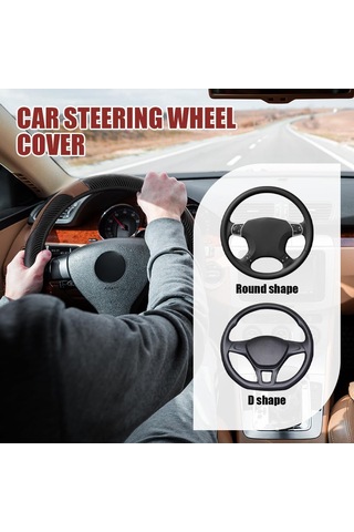 Yifomall Kahverengi Karbon Fiber Stili Deri Direksiyon Kılıfı - 37-38 Cm Evrensel Uyumlu, Soluk, Kayma Engellici, Dayanıklı Ve Koruyucu Kahve