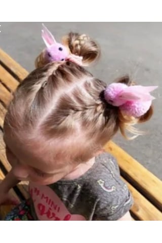Batu Kız Bebek Ve Çocuk Tavşan Figürlü Toka Seti Pembe