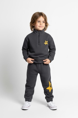 Fermuar Detaylı Şimşek Baskılı 2 Li Takım Antrasit