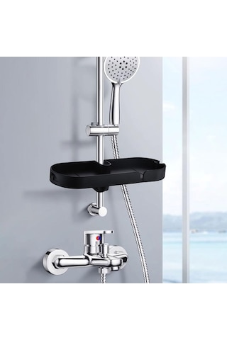 Pazly Suntek Siyah Siyah Sepeti Rafı Kullanımlı Duş Depolama Çok Caddy Wi Siyah