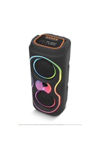 Maxron Mxtube 20w Bluetooth Hoparlör Led Işıklı Ses Sistemi Parti Speaker Karaoke Özellikli + Mikrofon