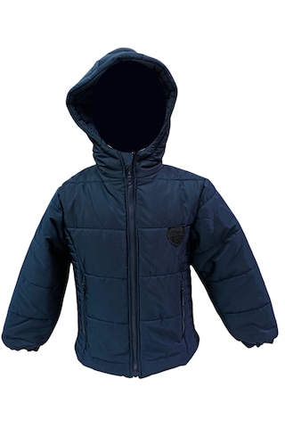 Erkek Çocuk Speedy Armalı Kapüşonu Sabit İçi Polar Astarlı Lacivert Renk Mont Lacivert
