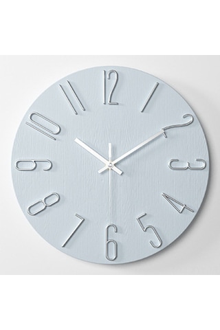 Yaleker Ev Dekoru İçin Minimalist Duvar Saati - Gri Mavi Arka Plan,电镀银 Rakamlar, 30 Cm 12 İnç , Ev Kullanıma Uygun Zaman Takibi Aleti Renkli