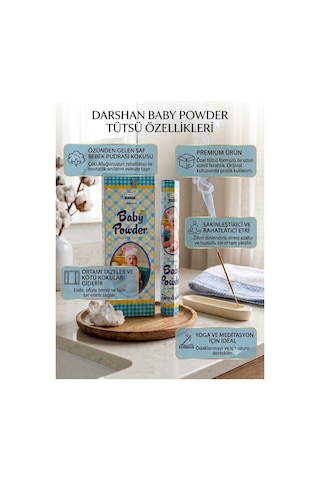 Darshan Baby Powder Bebek Pudrası Kokulu Çubuk Tütsü 20 Adet