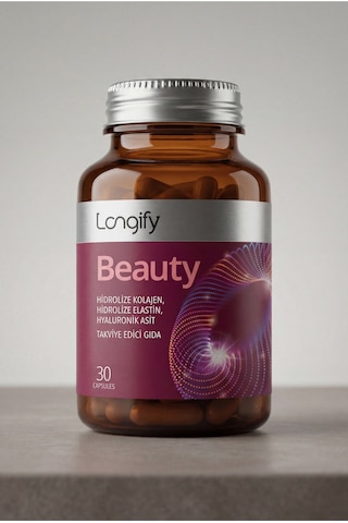 Longify Beauty Hidrolize Kolajen Tip 1 Ve Tip 3, Hidrolize Elastin, Hyaluronik Asit, Biotin, Vitamin C, Çinko, Bakır Takviye Edici Gıda 30 Tablet