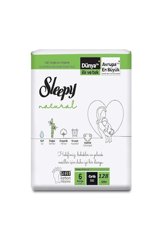 Sleepy Natural Bebek Bezi 6 Numara Xlarge 128 Adet Sleepy Natural Bebek Bezi 6 Numara Xlarge 128 Adet