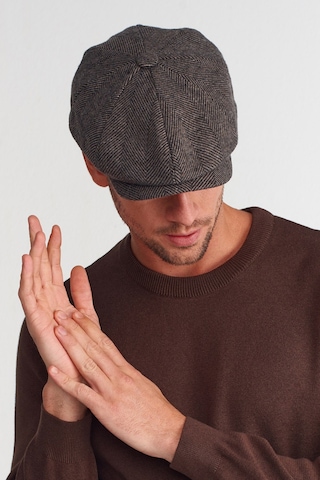 Külah Erkek Koyu Kahve Balıksırtı Kasket 8 Parça Peaky Blinders Şapka