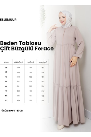 Eslemnur Hac Ve Umrelik Büzgü Detaylı Medine Ipeği Ferace Krem