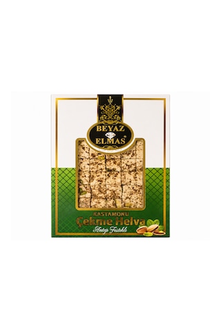 Beyaz Elmas Kastamonu Çekme Helvası Antep Fıstıklı 410 Gr - Geleneksel Kastamonu Helvası - Tel Helva
