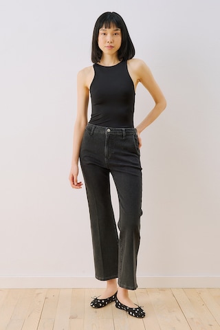 Manuka Orta Bel Flare Paça Jean Siyah Ss26pnt00014-01
