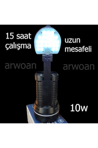 Arwoan Uzun Mesafeli Süreli El Feneri Siyah