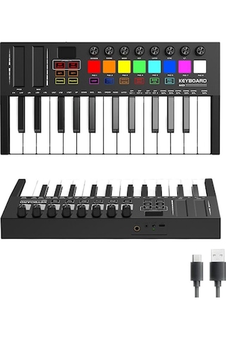Midex İmpressive Paket - 4 Stüdyo Ekipmanları Seti Monitör Mikrofon Ses Kartı Kulaklık Midi Klavye