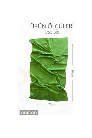 Plaj Havlusu %100 Pamuk 75x150 Desenli Mor Yeşil