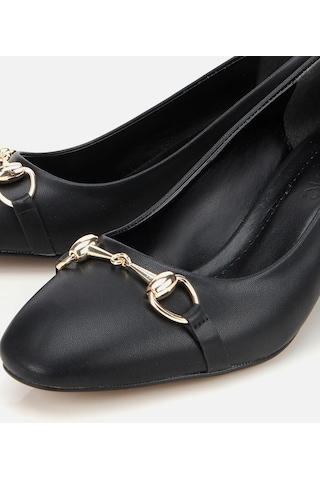 Hotiç Kadın Siyah Gold Tokalı Kalın Topuklu Ayakkabı 01ayh314840a100 01ayh314840a100 Siyah