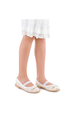 Kiko Kids Cilt Lastikli Kız Bebek Babet Ayakkabı Arç 07 Beyaz