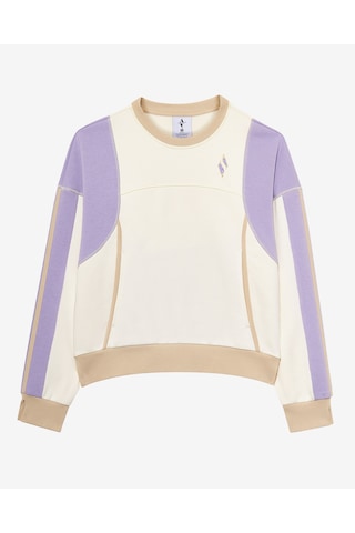 Skechers W Diagonal Lw Fleece Crew Neck Sweatshirt Kadın Off White Sweatshirt S2510045-102 Off White