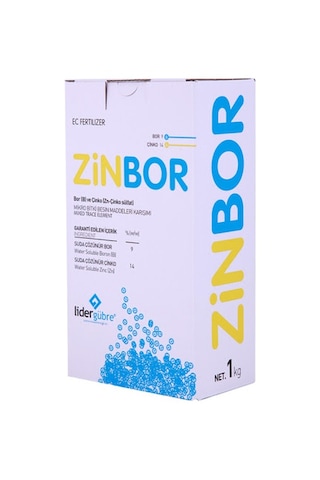 Zinbor 1KG Lider Gübre Suda Çözünür Bor Ve Çinko Zinbor 1KG Lider Gübre Suda Çözünür Bor Ve Çinko