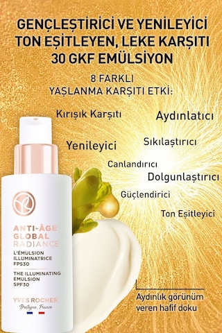 Yves Rocher Leke Ve Bitkisel Kök Hücre Bakımı Global Radiance- Vitamin E - 30 Spf Krem