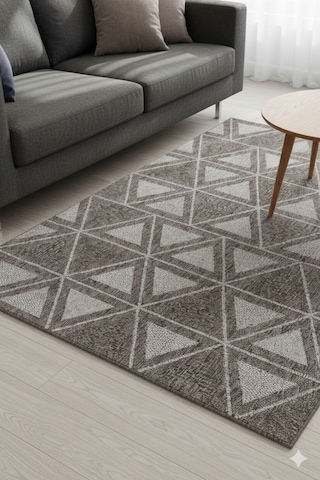 Notre Premium Kalite Kaymaz Tabanlı Doğal Yıkanabilir Kilim Oturma Odası Balkon Bahçe Mutfak Kilim-851 Bej