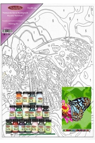 Artebella Numaralı Tuval Kompozit Boyama Antb0011 "Kelebek" 35X50