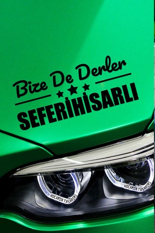 İzmir Seferihisar Dekoratif Araç Yazısı İzmir Bize De Derler Seferihisarlı 40x15 Cm Dekoratif Yazı 40 CM - Siyah