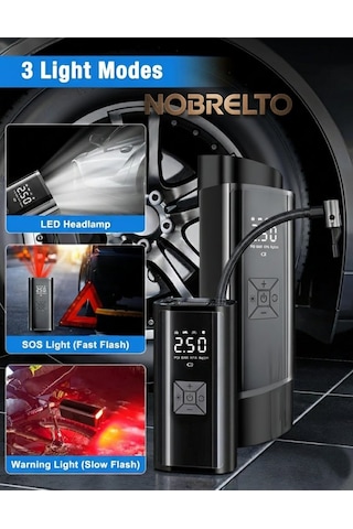 Nobrelto Pro-air 150 Psı Dijital Ekranlı Şarjlı Hava Kompresörü -