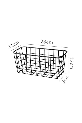 Youtek Duvar Takılı Demir Depolama Sepeti - Banyo Mutfak İçin Deliksiz Organize Aleti - Siyah Renkli Konut Rakımı Diğer