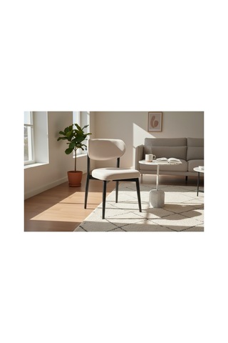 Efe Mobilya T- 6007 Kemençe 70x120 Mdf Polo Krem Sandalye 4 Kişilik Yemek Masası Takımı