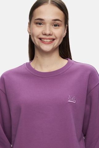 Ucla Sunnıva Mor Bisiklet Yaka Nakışlı Loose Fit Kadın Sweatshirt Mor
